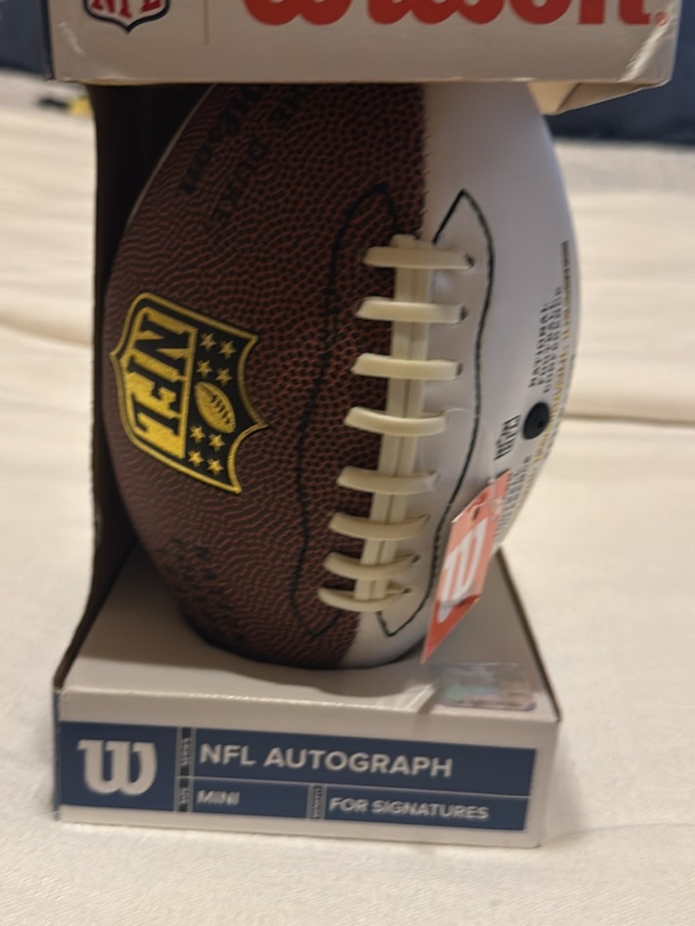 Wilson Mini NFL Autograph Football - Brown & White
